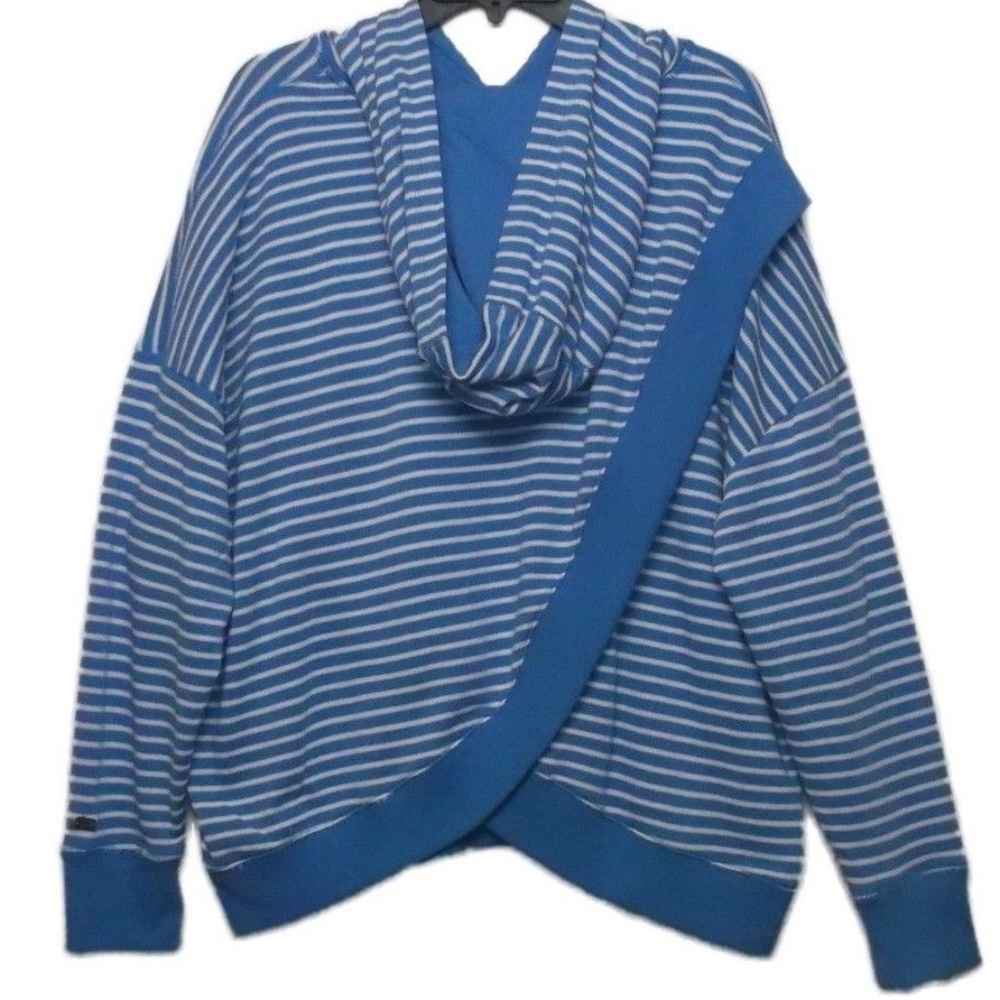 Tommy Hilfiger Women's Blue White Crossover Hoodie